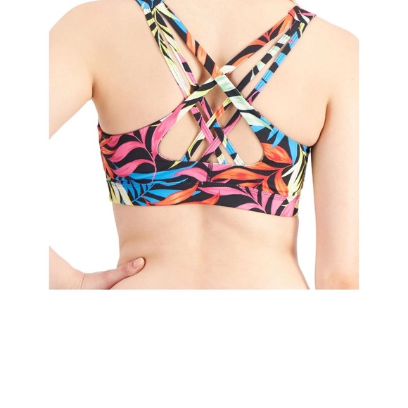 Id Ideology Women's Fern Low Impact Sports Bra, Fern Black, Large - Picture 2 of 10